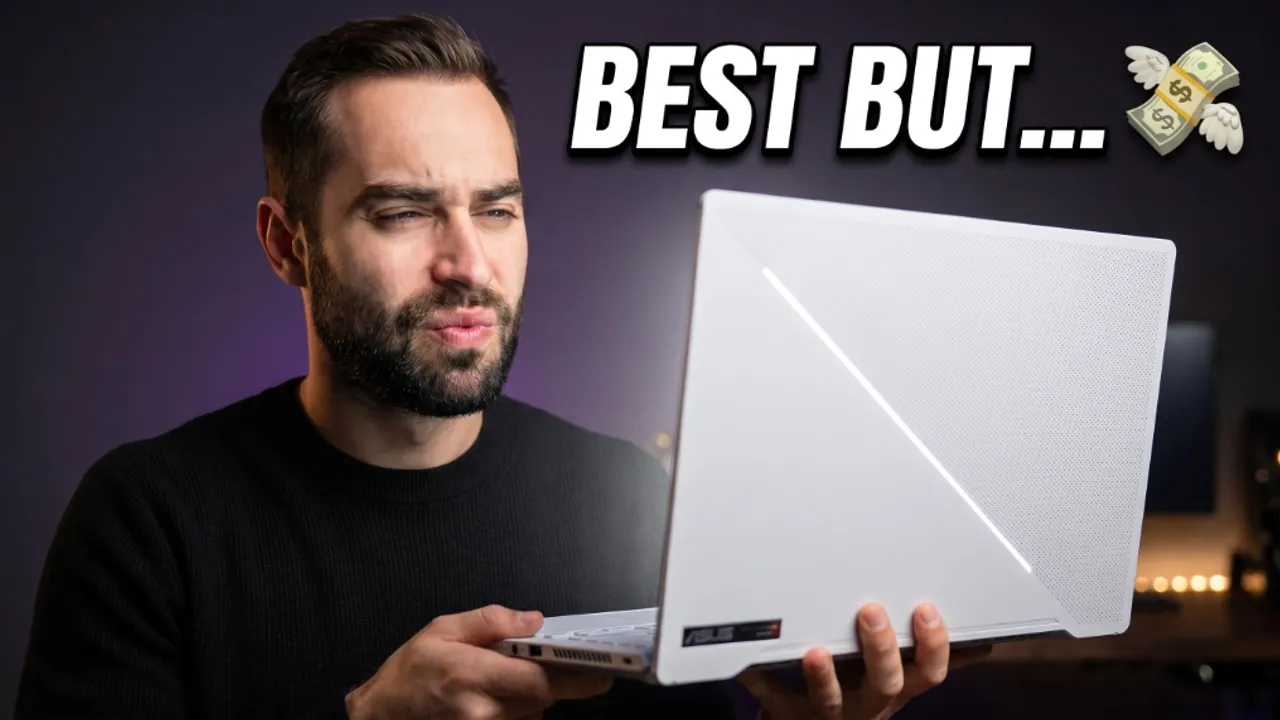 Tech review YouTube thumbnail maker — Asus ROG laptop best but review thumbnail — AI thumbnail generator for tech unboxing channels | ThumPure